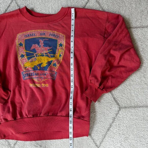 Vintage 80s Israel Air Force Graphic Apache Helicopter Sweatshirt Unisex - Picture 5 of 7